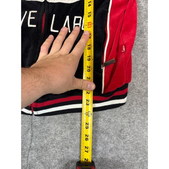 Vintage Y2K Ecko Red #72 Bomber Jacket Womens Small Black Full Zip Active Label - Picture 5 of 8